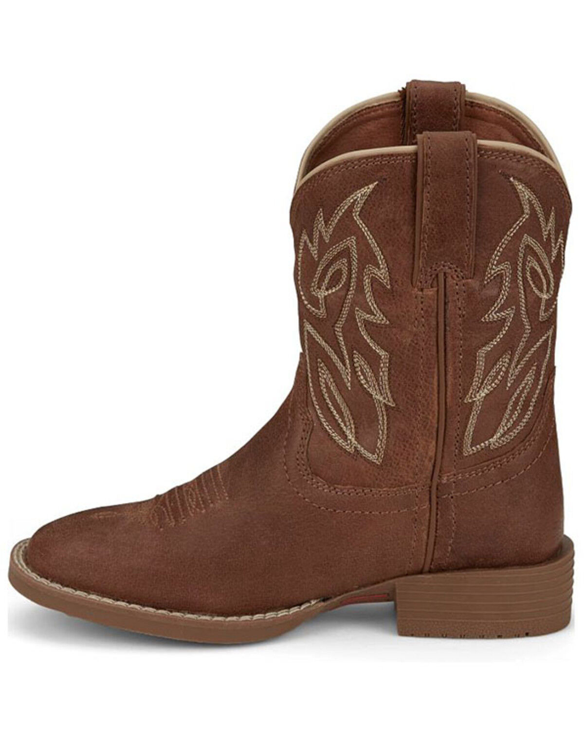 Image #3 - Justin Boys' Canter Western Boots - Broad Square Toe, Brown, hi-res