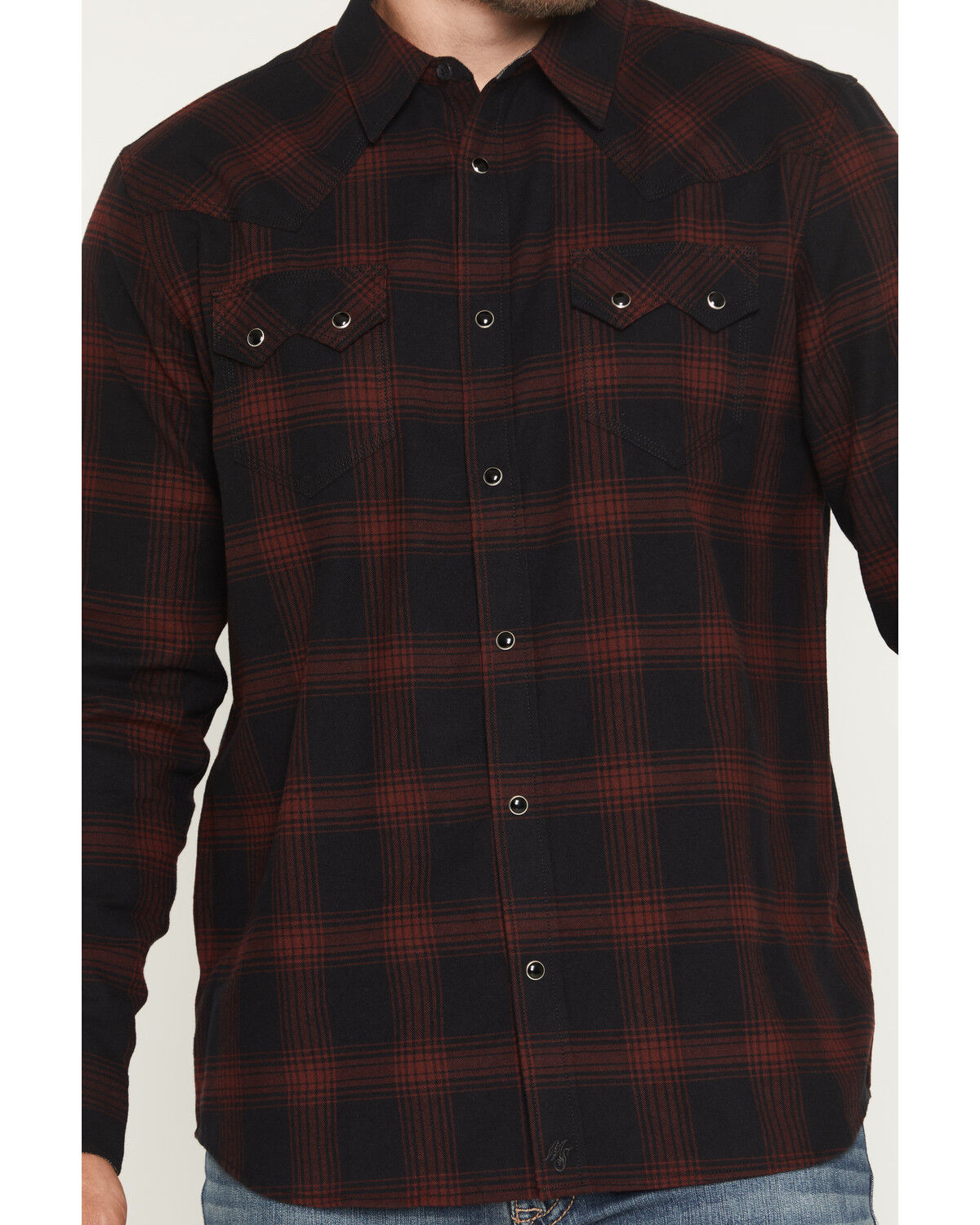 Image #3 - Moonshine Spirit&reg; Men's Hunter Plaid Print Long Sleeve Snap Flannel Shirt, Black, hi-res