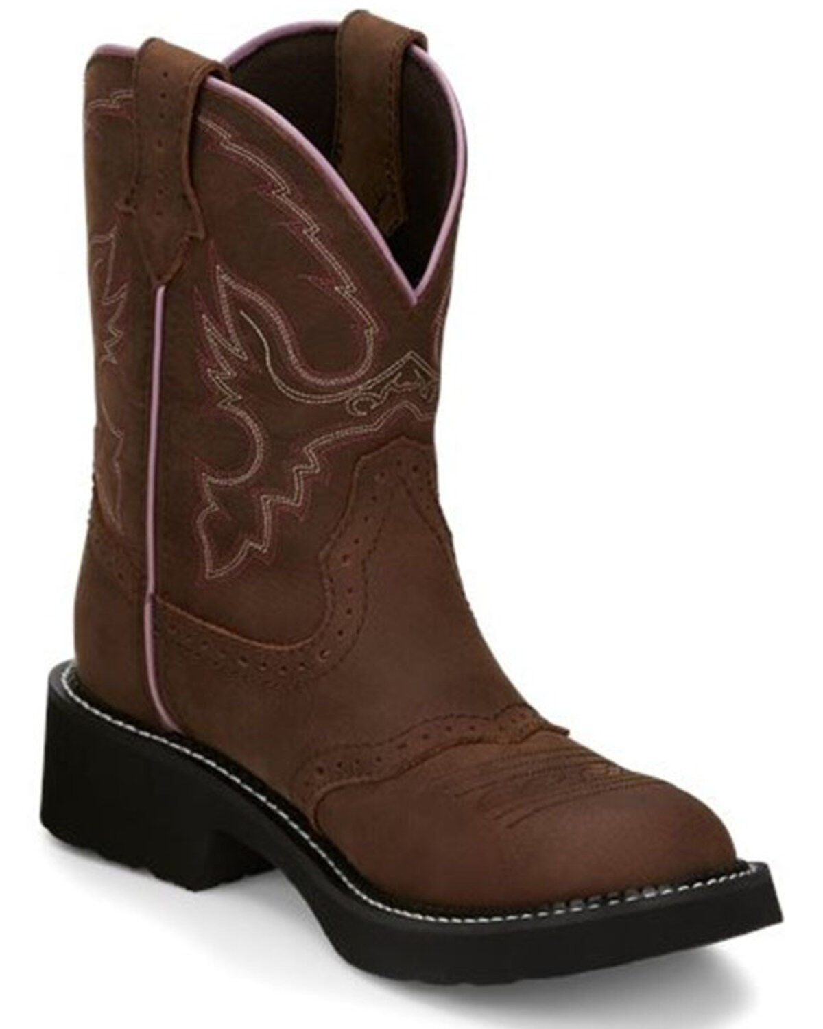 Image #1 - Justin Women's Gemma Performance Western Boots - Round Toe, Distressed Brown, hi-res