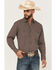 Image #1 - Gibson Trading Co Men's Mud Hole Geo Print Long Sleeve Snap Western Shirt, Brown, hi-res