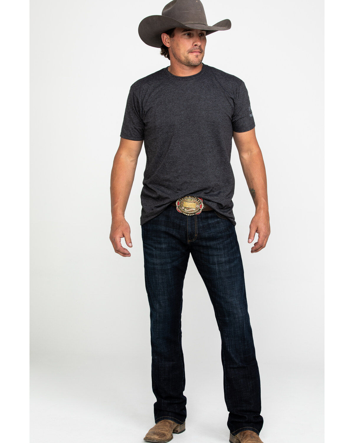 Image #6 - Wrangler Retro Men's Dax Dark Wash Slim Bootcut Stretch Denim Jeans, Indigo, hi-res