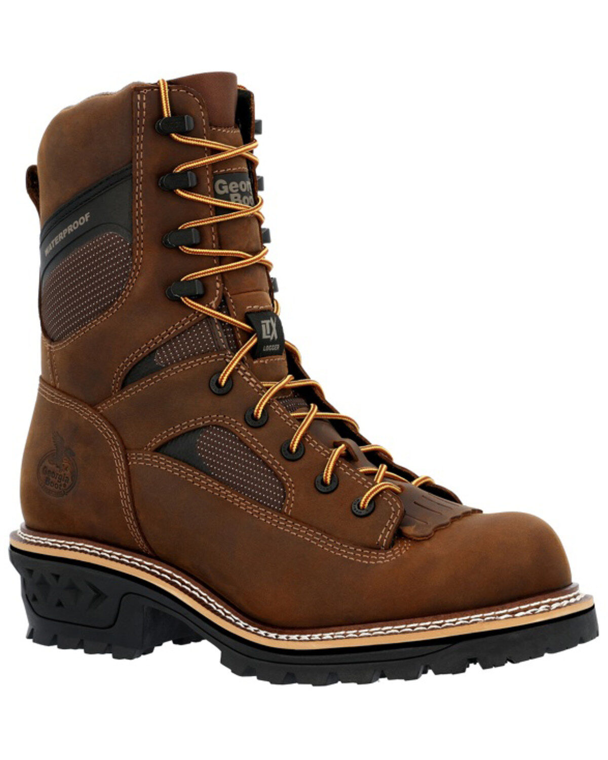 Image #1 - Georgia Men's LTX Logger Waterproof Work Boots - Soft Toe, Brown, hi-res
