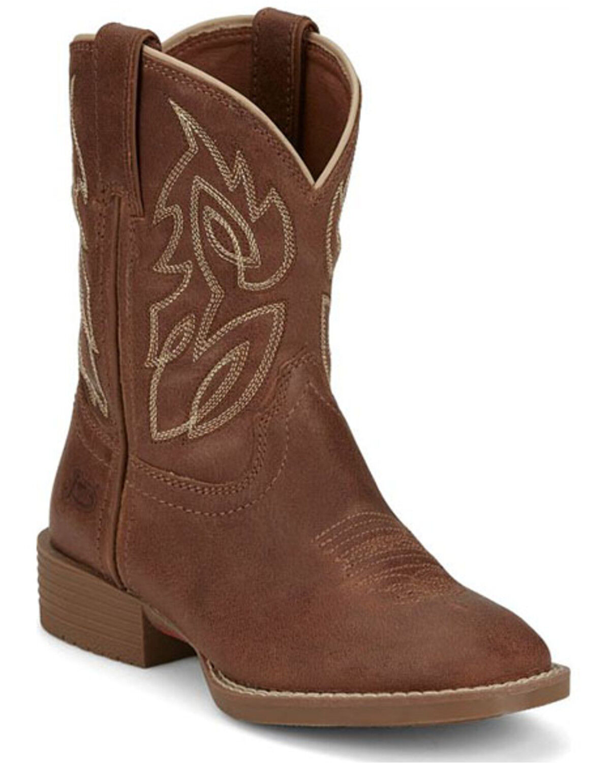 Image #1 - Justin Boys' Canter Western Boots - Broad Square Toe, Brown, hi-res
