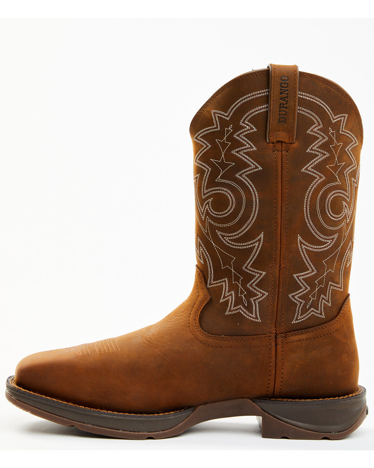 Image #3 - Durango Men's Rebel Pull On Waterproof Work Western Boots - Steel Toe, Brown, hi-res