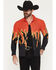 Image #1 - Panhandle Slim Men's Vintage Flame Print Long Sleeve Snap Western Shirt, , hi-res