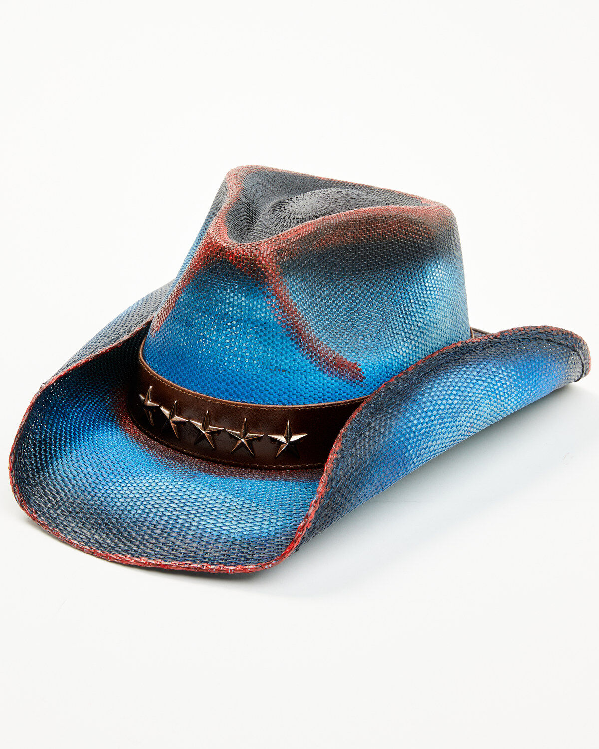 Image #1 - Shyanne Women's Rock Springs Straw Cowboy Hat, Red/white/blue, hi-res