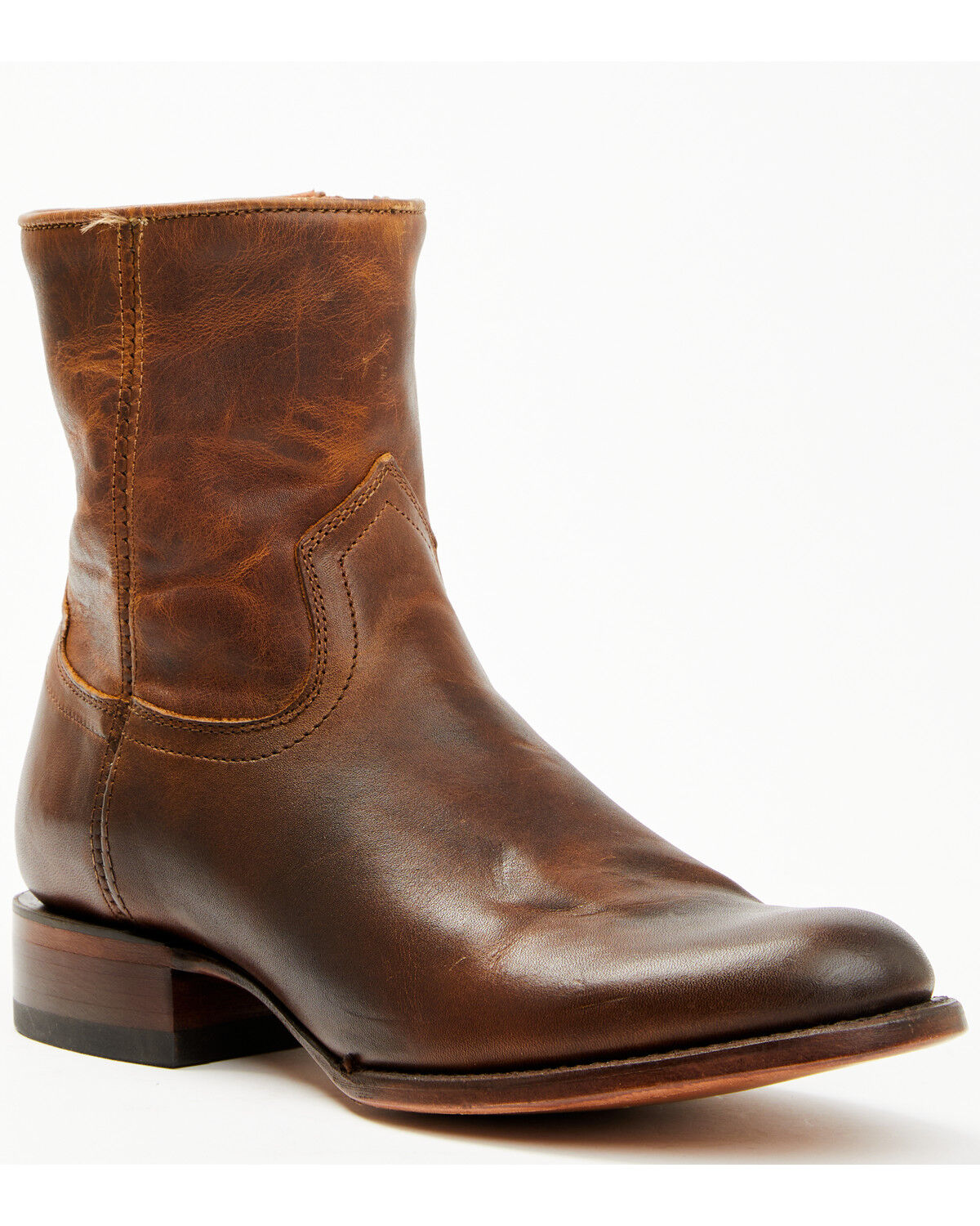 Image #1 - Moonshine Spirit&reg; Men's Pancho 8" Zipper Western Boot - Round Toe, Brown, hi-res