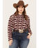 Image #1 - Ariat Women's Billie Jean Southwestern Jacquard Long Sleeve Button-Down Shirt - Plus, Purple, hi-res
