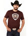 Image #1 - Ariat Men's Boot Barn Exclusive Logo Short Sleeve Graphic T-Shirt, Burgundy, hi-res