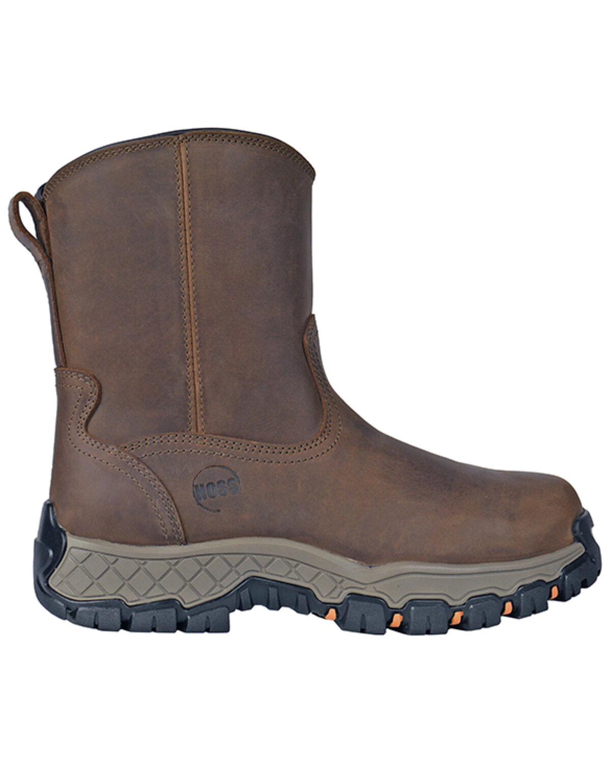 Image #2 - Hoss Men's 8" Waterproof Side-Zip Work Boots - Composite Toe, Brown, hi-res