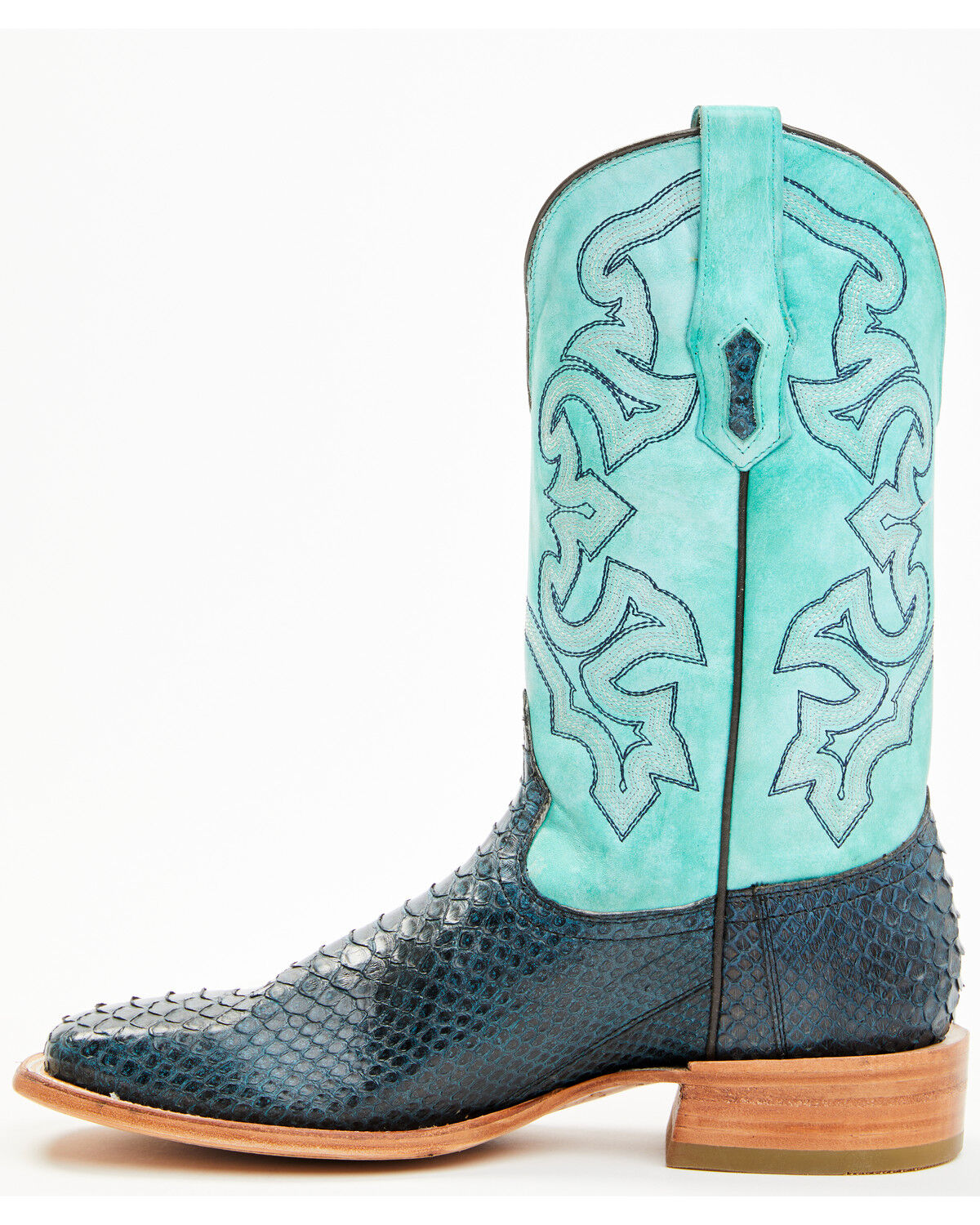 Image #3 - Corral Men's Exotic Python Western Boots - Broad Square Toe, Navy, hi-res