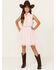 Image #1 - Sugar California Girls' Boot Barn Exclusive Fringe Tutu Dress, Pink, hi-res