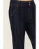 Image #2 - Rock & Roll Denim Women's Dark Wash High Rise Striped Jacquard Trouser Jeans, Dark Wash, hi-res