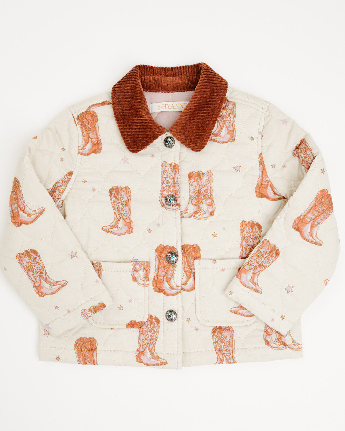 Image #1 - Shyanne Toddler Girls' Francis Cowboy Boot Snap Quilted Jacket, Oatmeal, hi-res