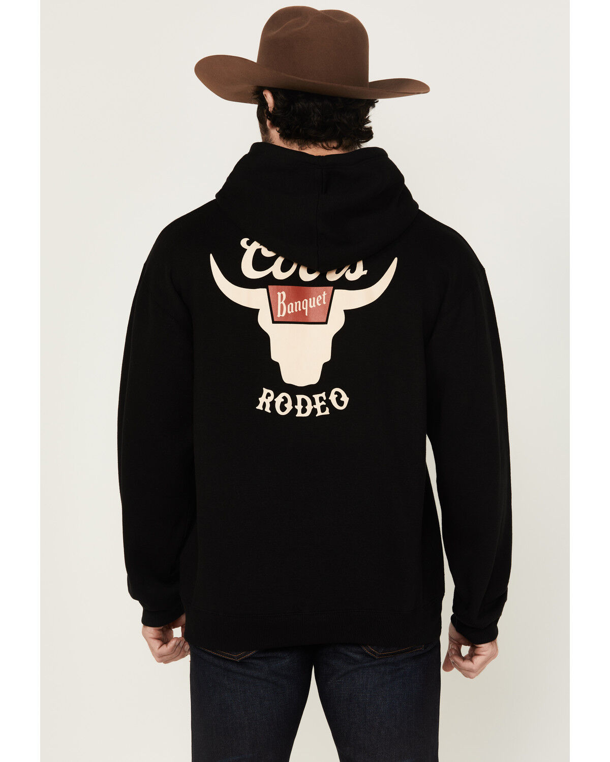Image #1 - Coors Men's Boot Barn Exclusive Coors Rodeo Steer Head Hooded Sweatshirt, Black, hi-res