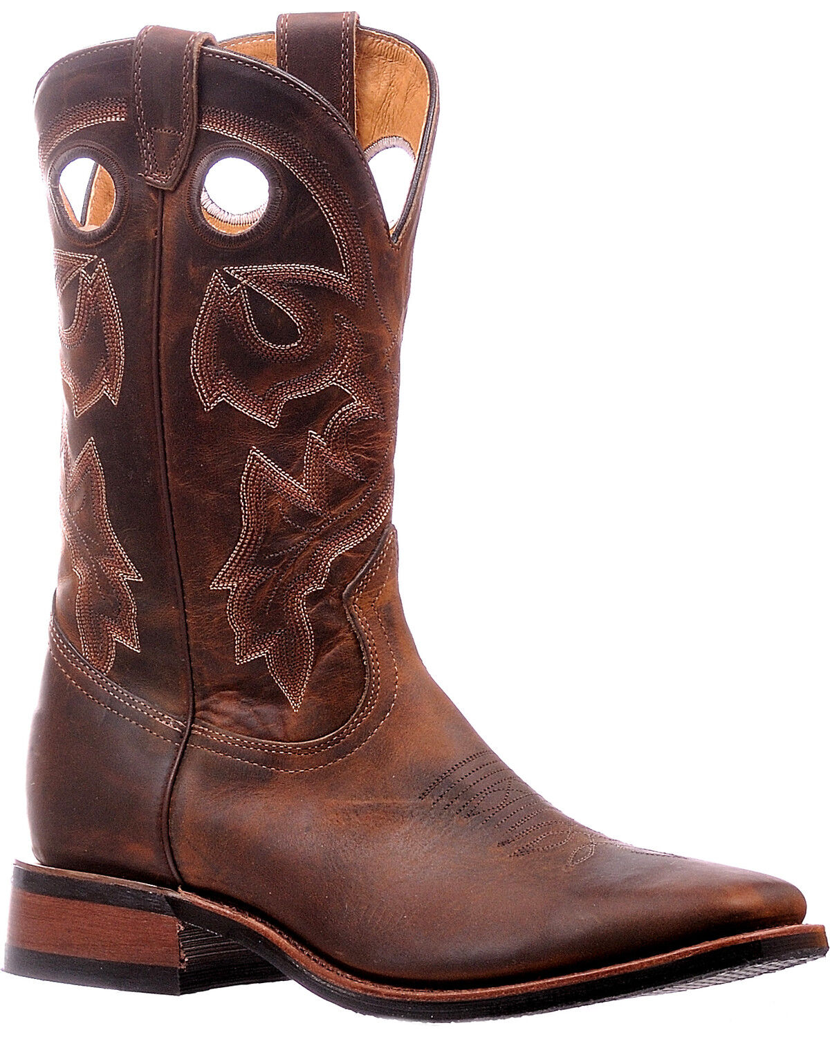 Image #1 - Boulet Men's Tan Spice Horseman Heel Cowboy Boots - Square Toe, Brown, hi-res