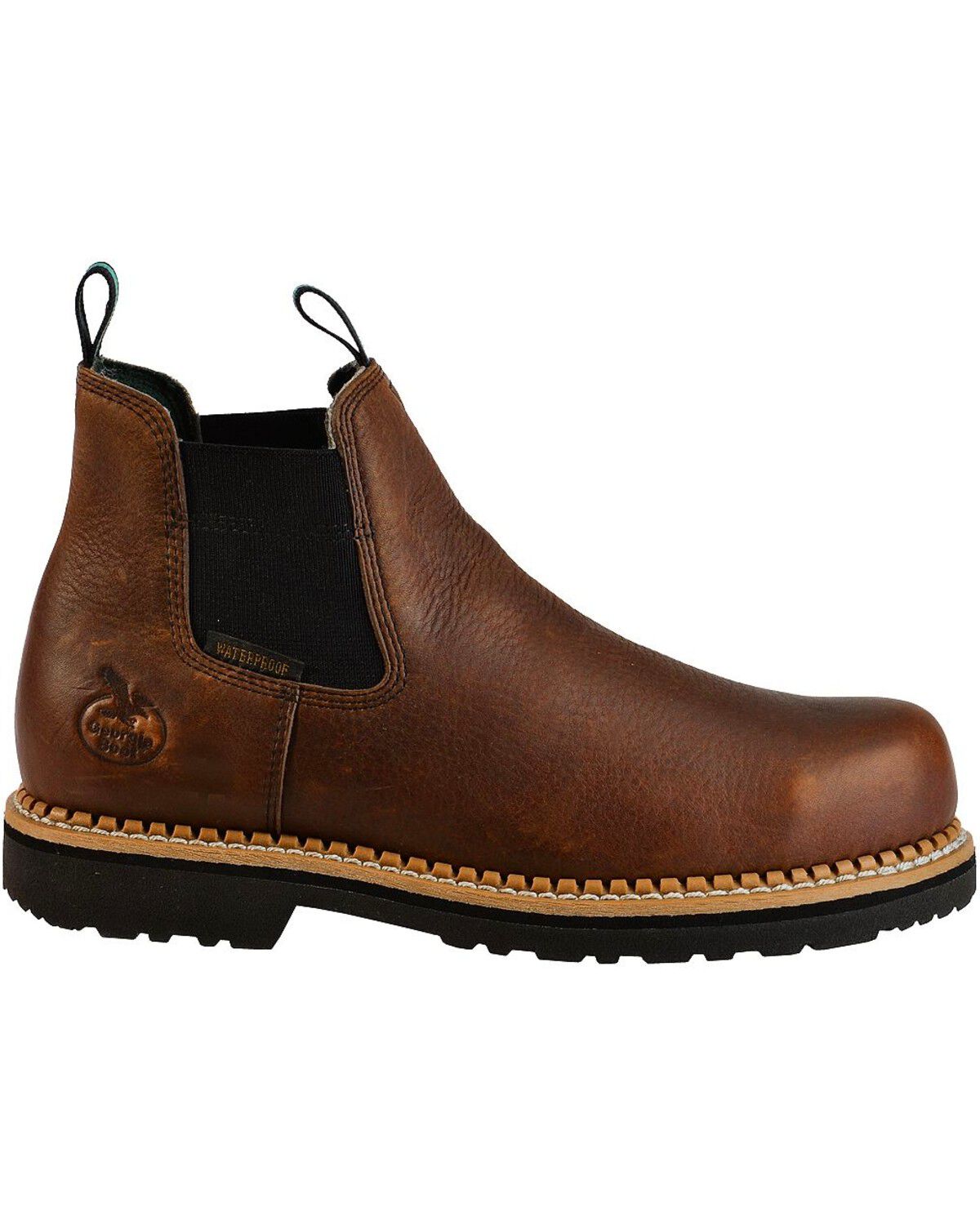 Image #9 - Georgia Boot Men's Romeo Waterproof Slip-On Work Shoes - Soft Toe, Brown, hi-res