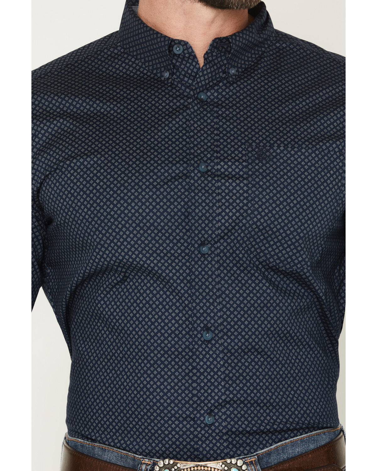 Image #3 - Cody James Men's Tripp Micro Geo Print Long Sleeve Button-Down Stretch Western Shirt, Navy, hi-res