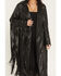 Image #3 - Azalea Wang Women's Fringe Faux Leather Coat, Black, hi-res