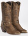 Image #1 - Abilene Women's Distressed Harness Western Boots - Round Toe, Tan, hi-res