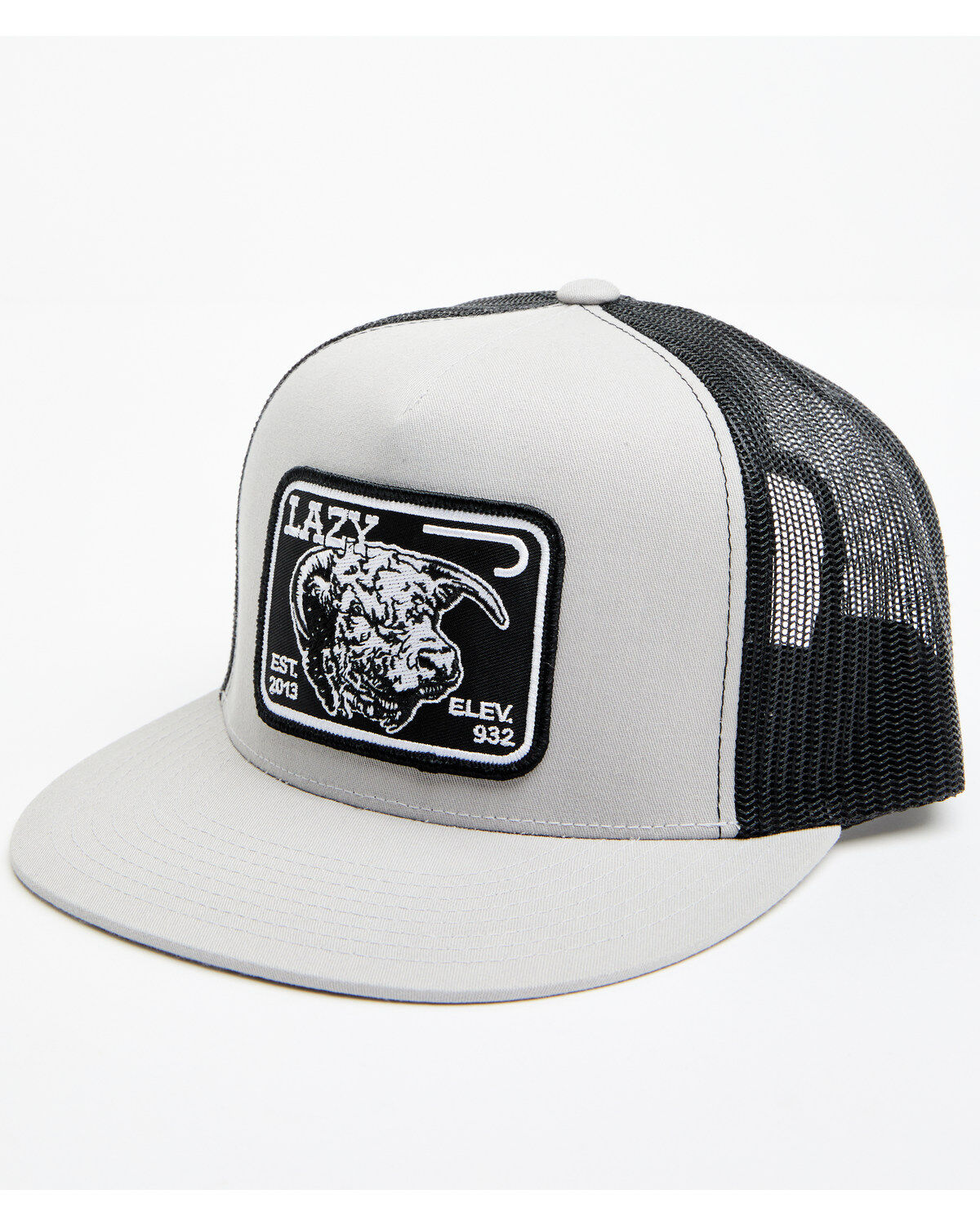 Image #1 - Lazy J Ranch Men's Elevation Cowhead Ball Cap, Silver, hi-res
