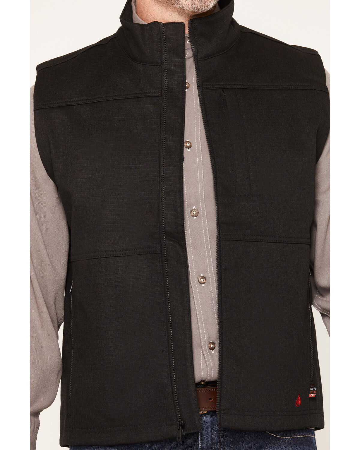 Image #3 - Forge Workwear Men's FR Ripstop Softshell Vest, Black, hi-res