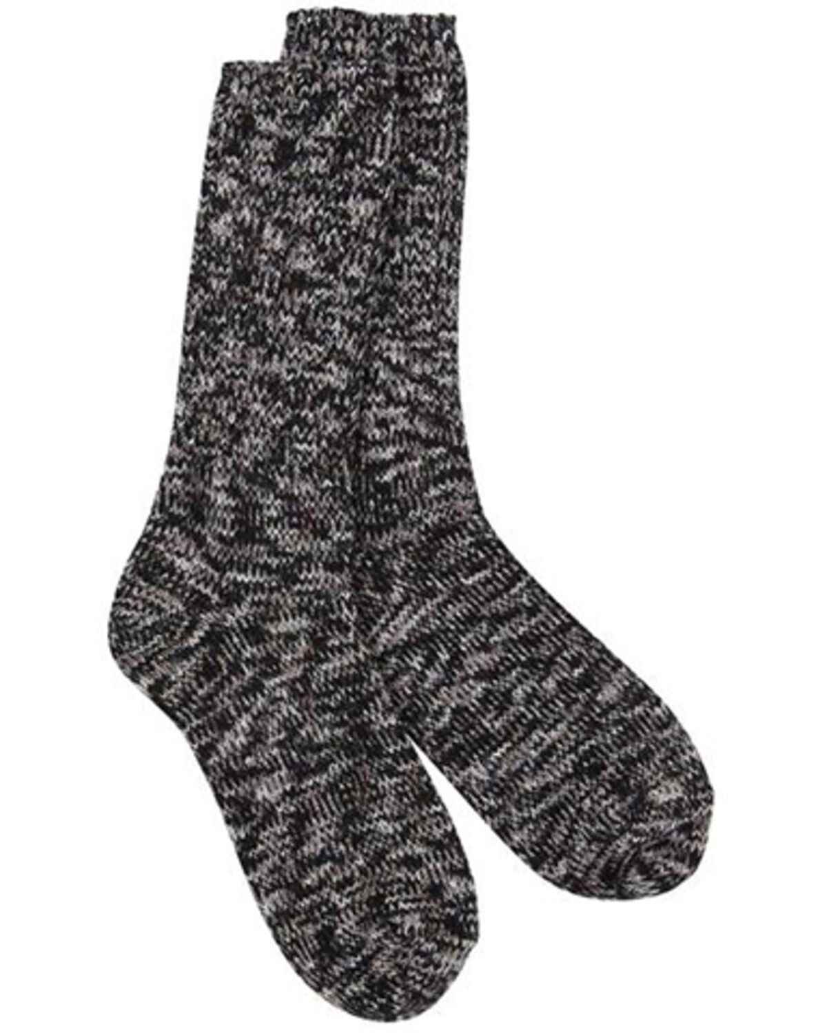 Image #1 - World's Softest Women's Weekend Ragg Crew Socks, Black, hi-res