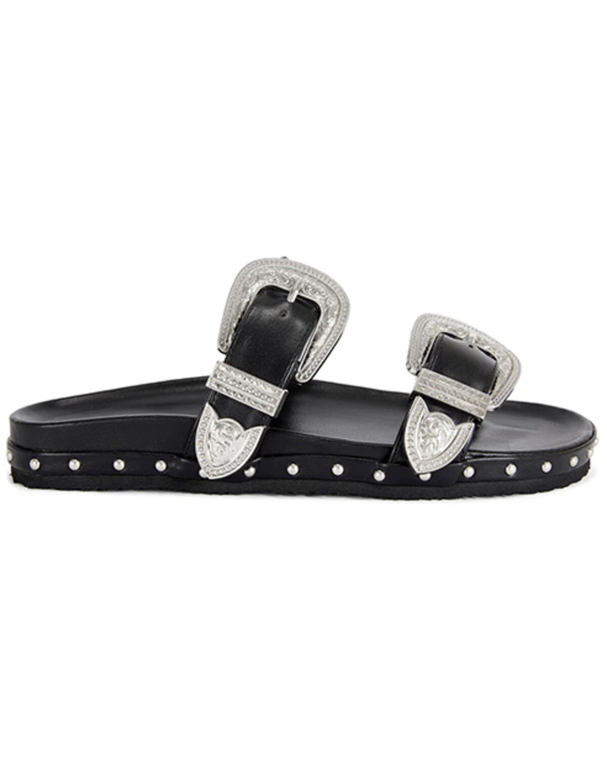 Image #2 - Azalea Wang Women's Tegan Buckle Sandals, Black, hi-res