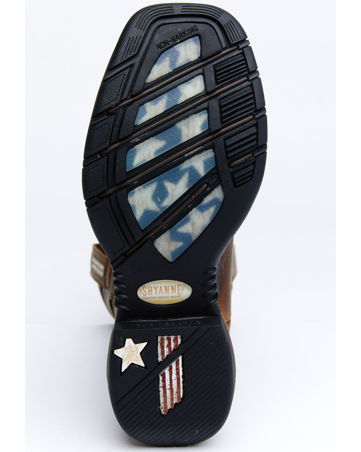 Image #7 - RANK 45&reg; Women's Lite Flag Western Performance Boots - Broad Square Toe, Brown, hi-res