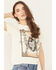Image #2 - Rock & Roll Denim Women's Whiskey Short Sleeve Oversized Graphic Tee, Cream, hi-res