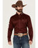 Image #1 - Ariat Men's Burgundy Team Logo Solid Twill Long Sleeve Western Shirt, Multi, hi-res