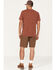 Image #4 - Brothers and Sons Men's Stretch Ripstop Brown Slim Straight Cargo Shorts, Brown, hi-res