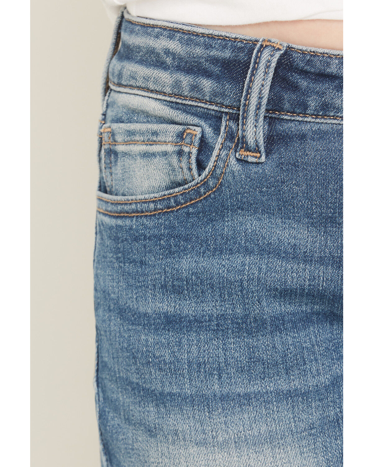Image #4 - Shyanne Little Girls' Rome Dark Wash Embellished Pocket Bootcut Stretch Denim Jeans, Dark Wash, hi-res
