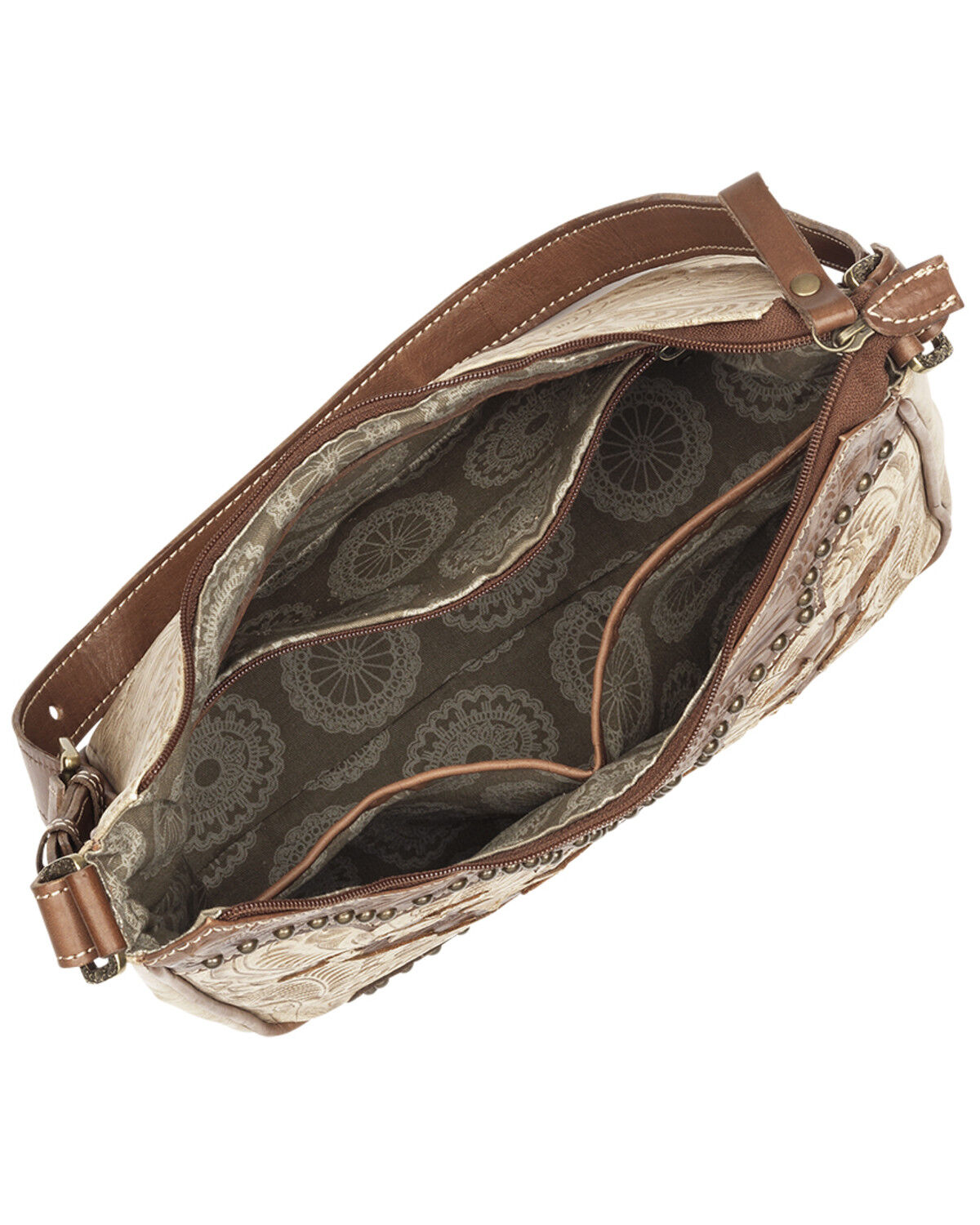 Image #4 - American West Annie's Secret Zip Top Shoulder Bag, Blue, hi-res
