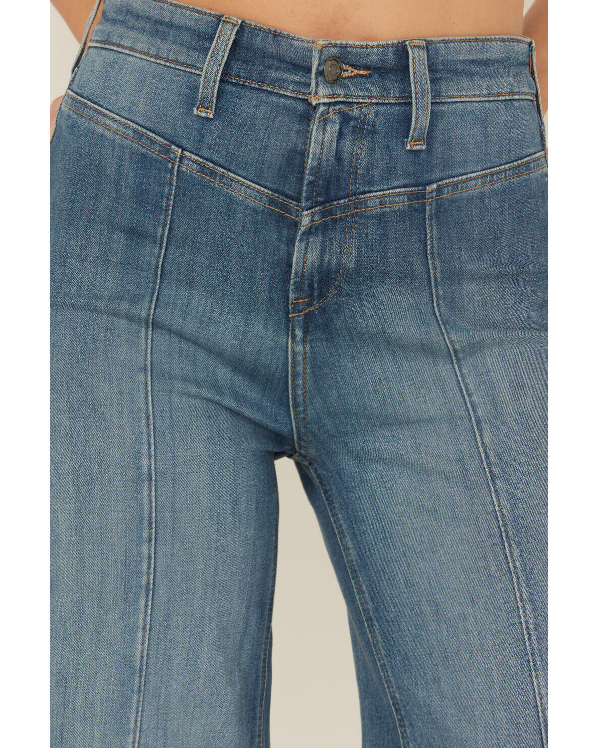 Image #2 - Ariat Women's Sloane Medium Wash Ultra High Rise Wide Leg Denim Jeans, Medium Wash, hi-res