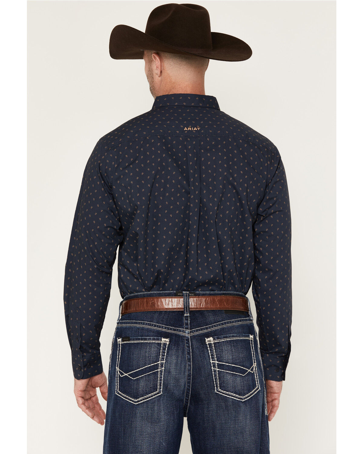 Image #4 - Ariat Men's Canyon Paisley Print Long Sleeve Button-Down Western Shirt - Tall, Blue, hi-res