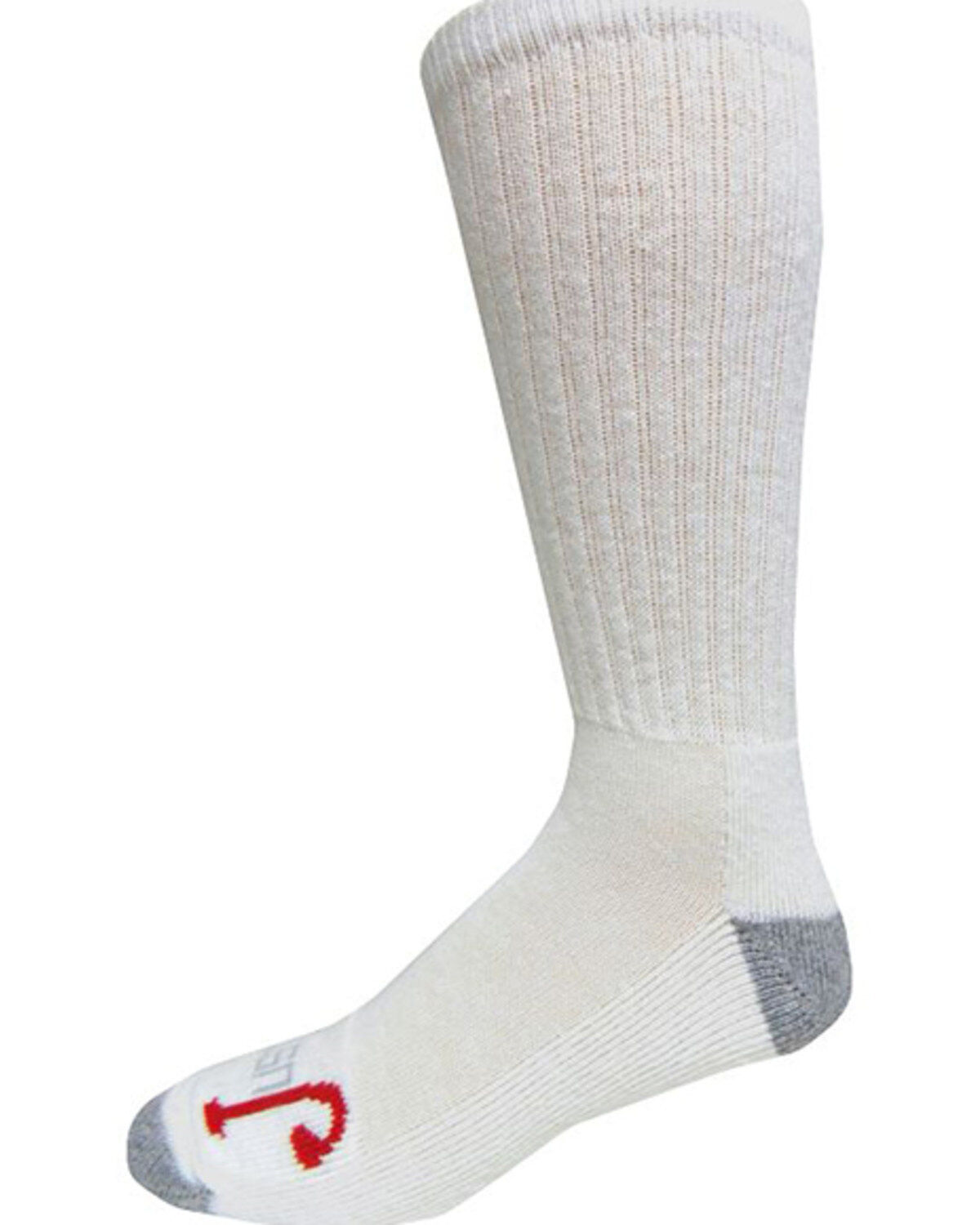Image #1 - Justin Men's Half Cushion Cotton Sock Pack - 3 Piece, White, hi-res
