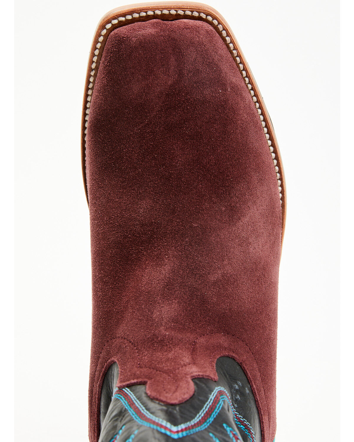 Image #6 - Horse Power Men's Suede Western Boots - Square Toe, Burgundy, hi-res
