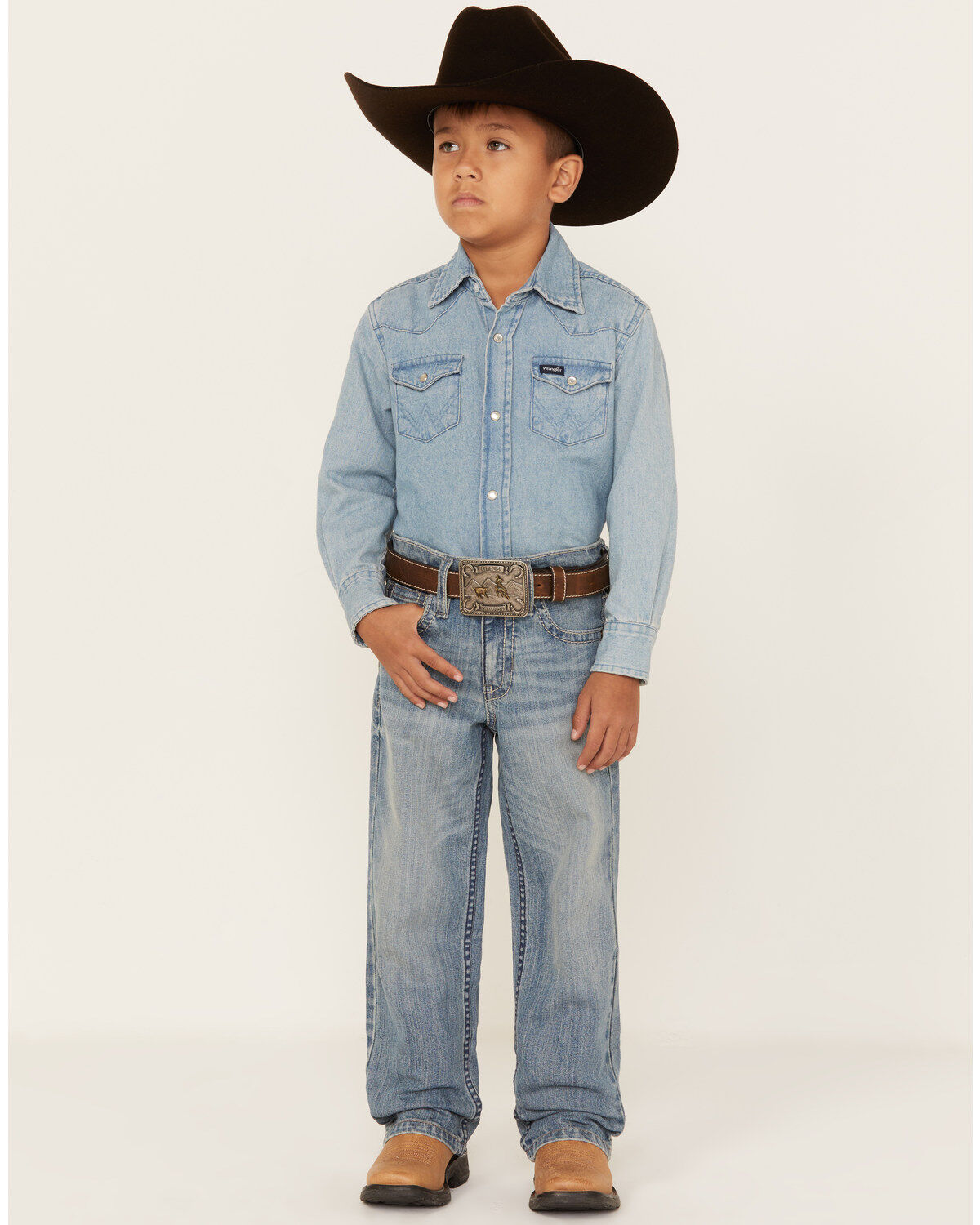 Cody James Boys' Hamshackle Light Wash Relaxed Boot Denim Jeans, Light Wash, hi-res