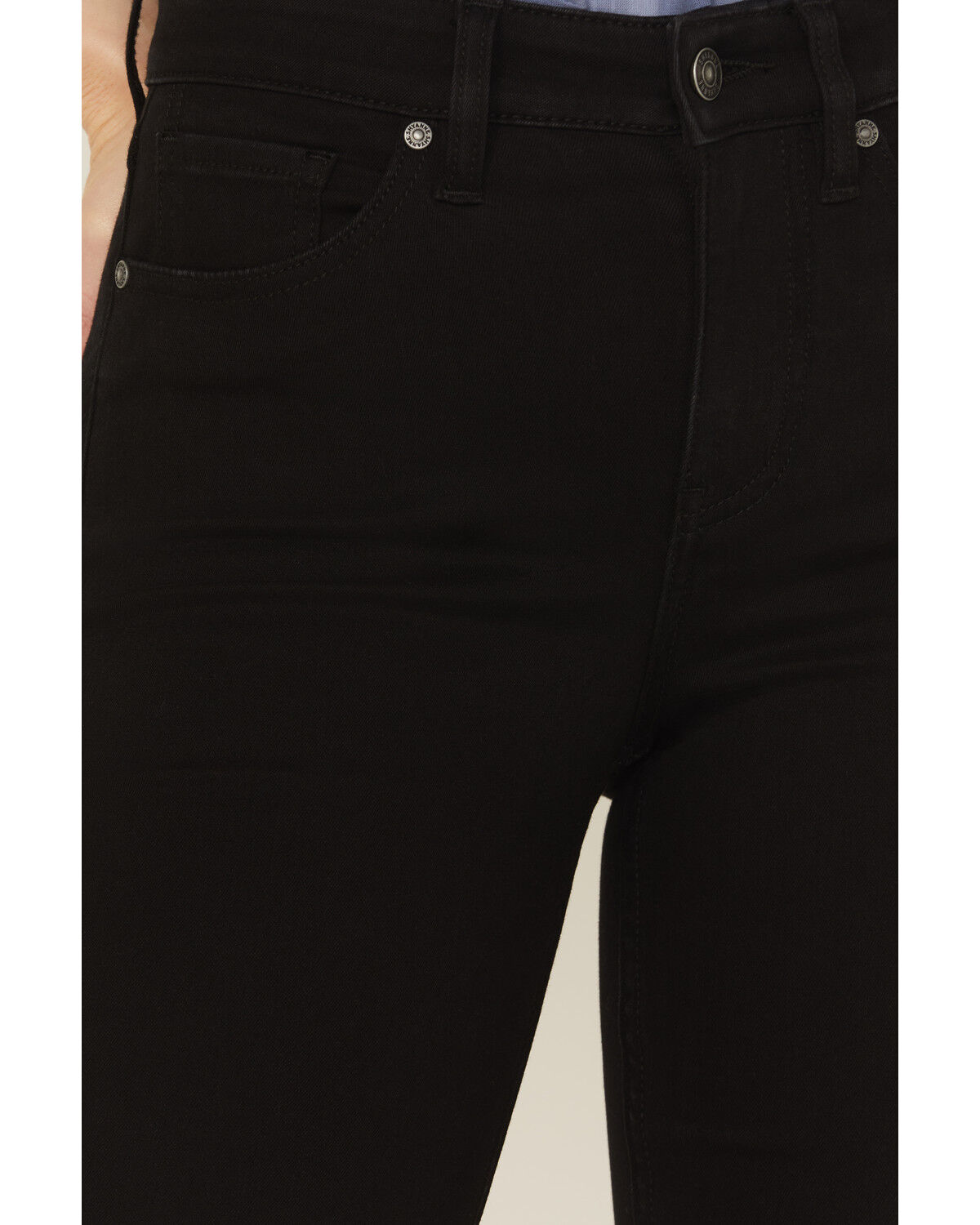 Image #2 - Shyanne Women's Edson High Rise Super Flare Stretch Denim Jeans, Black, hi-res