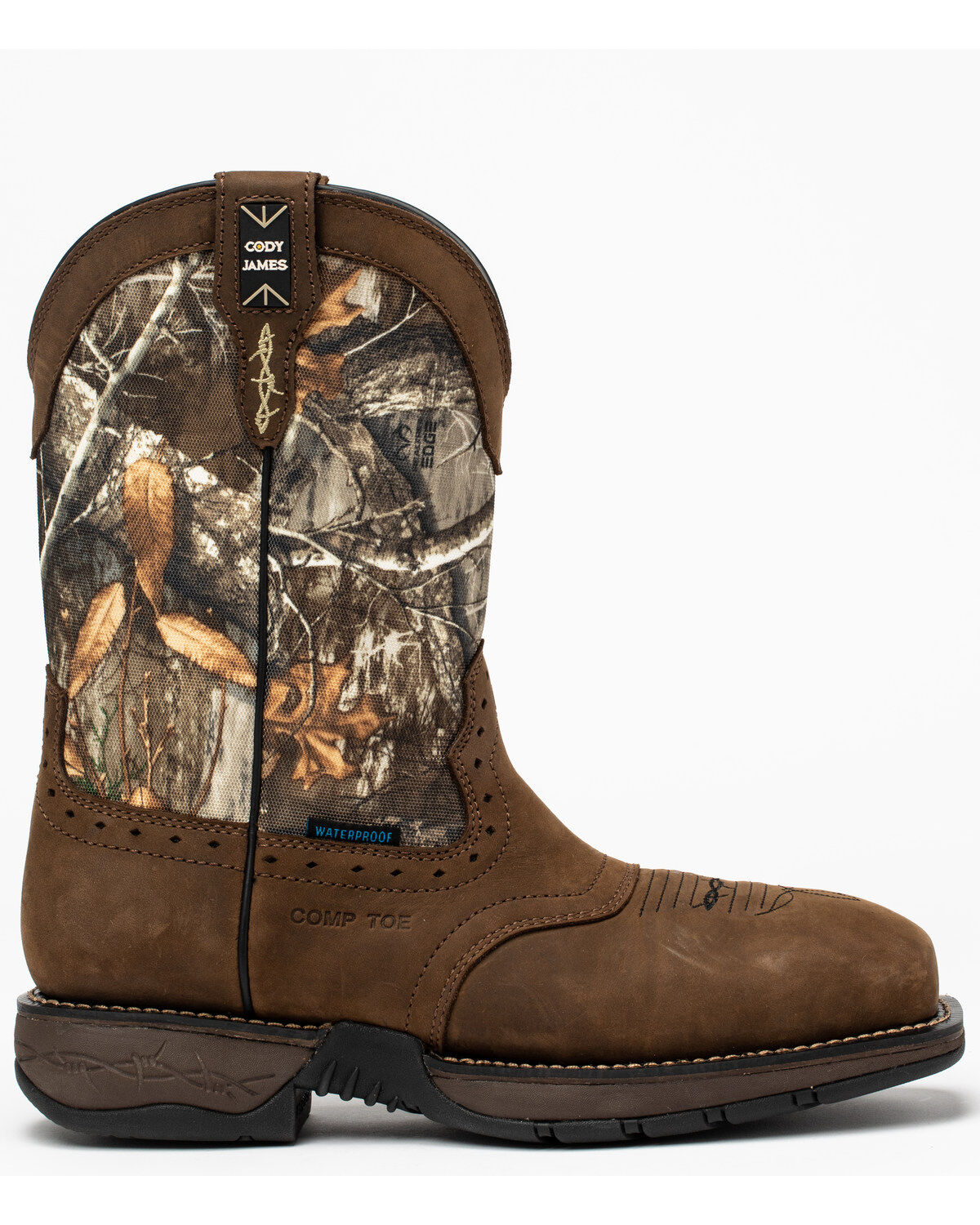 Image #2 - Cody James Men's 11" Xero Gravity Lite Camo Western Work Boots - Composite Toe, Brown, hi-res