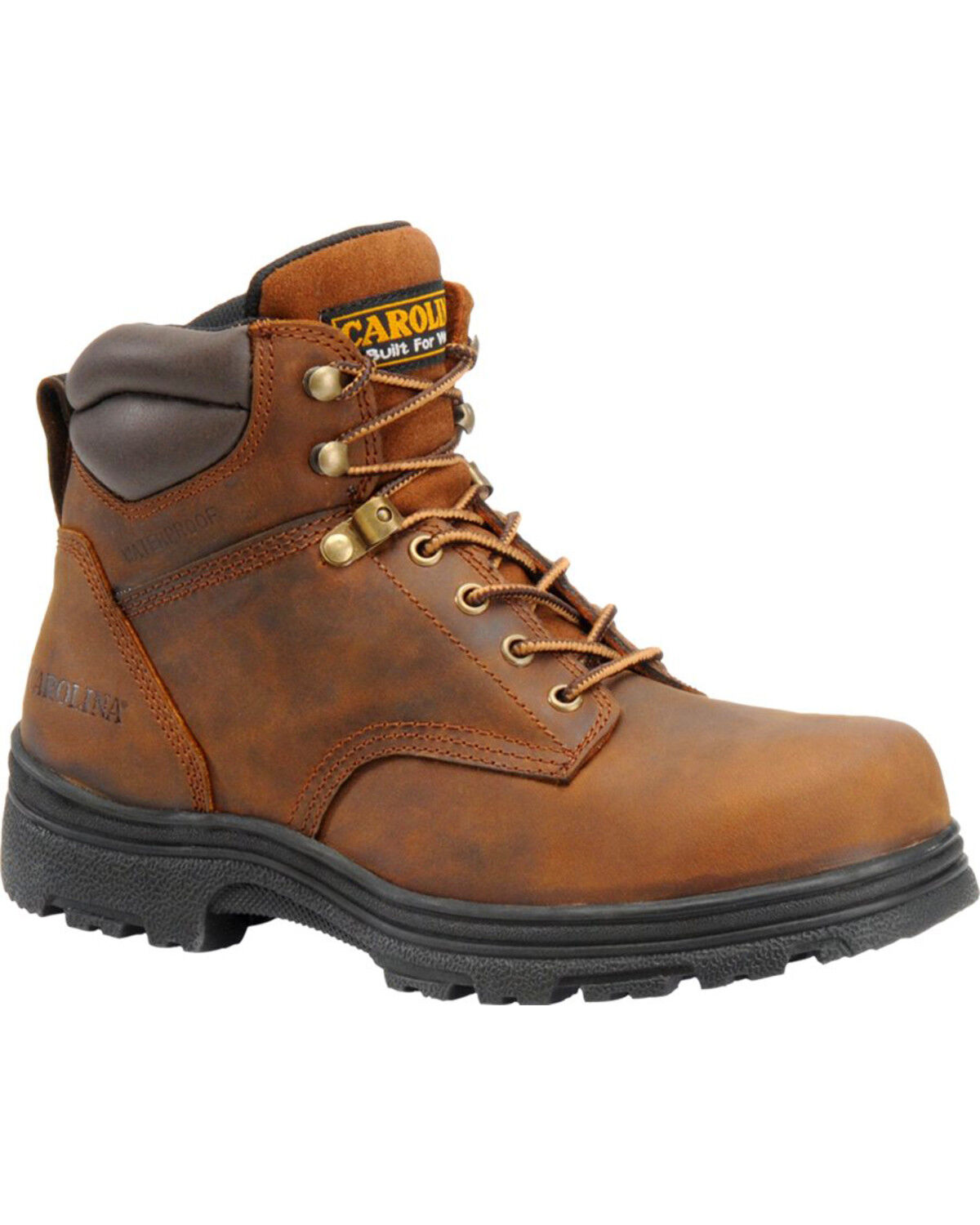 Carolina Men's 6" Steel Toe Waterproof Work Boots, Brown, hi-res