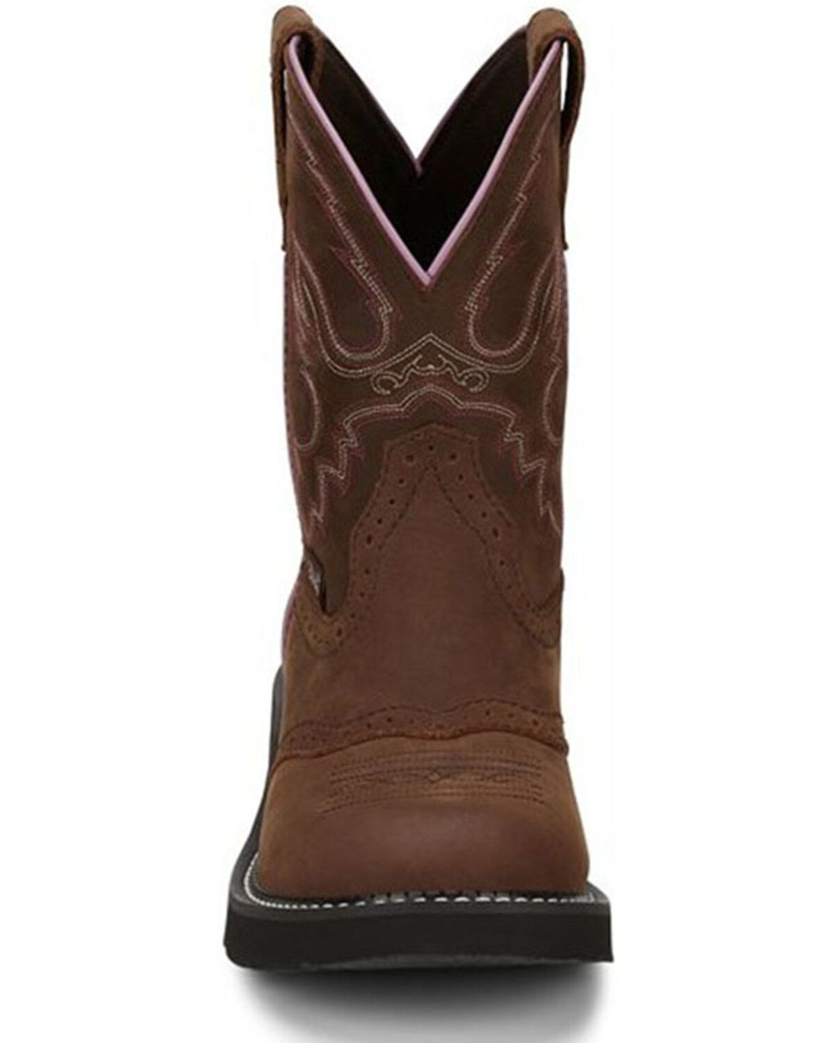 Image #4 - Justin Women's Gemma Performance Western Boots - Round Toe, Distressed Brown, hi-res