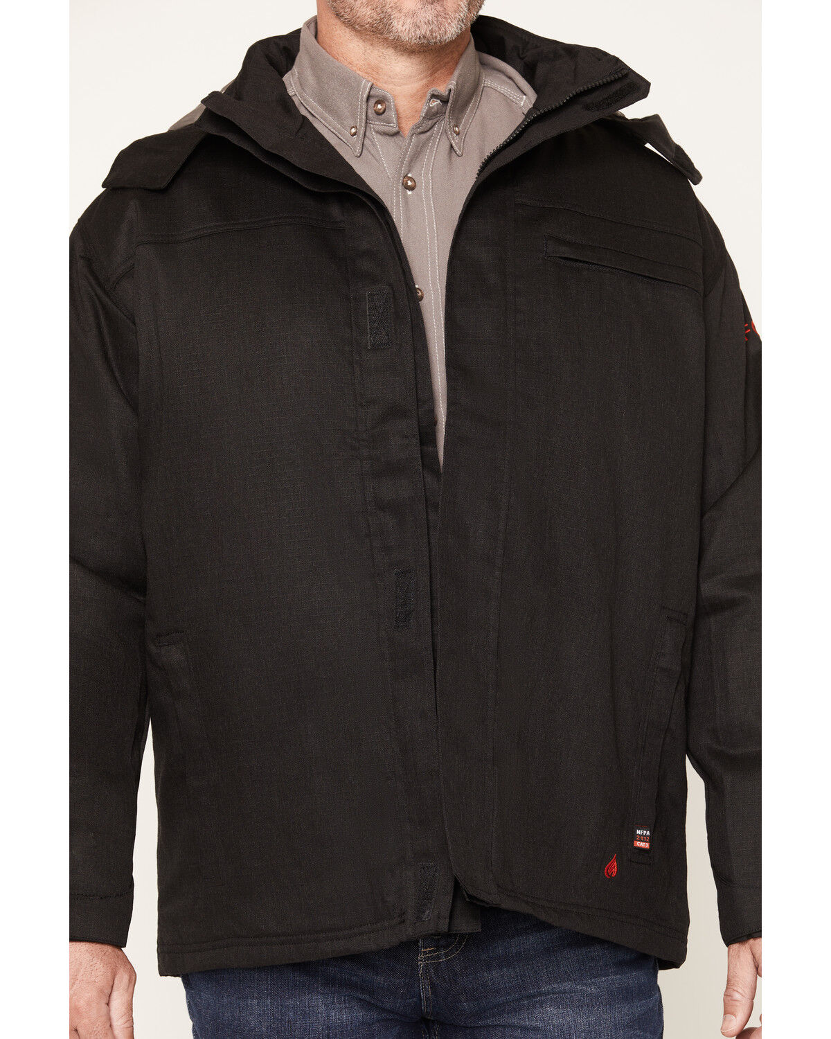 Image #3 - Forge Workwear Men's FR Insulated Ripstop Jacket, Black, hi-res