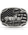 Image #1 - Montana Silversmiths Men's Matched Pair Deer Belt Buckle, Silver, hi-res