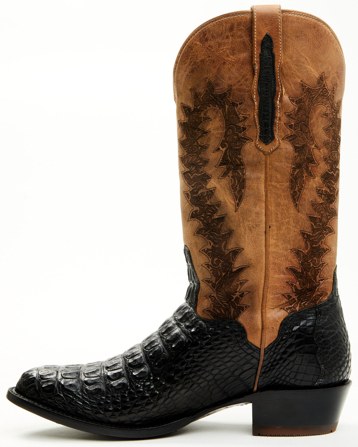 Image #3 - El Dorado Men's Exotic Alligator Western Boots - Round Toe, Black, hi-res
