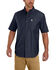 Image #2 - Carhartt Men's Rugged Flex&reg; Rigby Short Sleeve Work Shirt - Tall, Navy, hi-res
