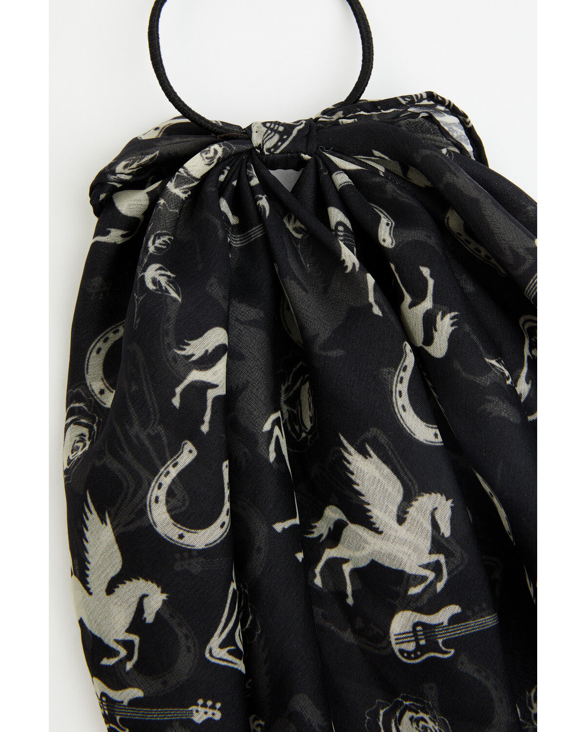 Image #3 - Idyllwind Women's Caylor Horseshoe Icon Print Hair Ponytail Pack - 2 Piece, Black, hi-res