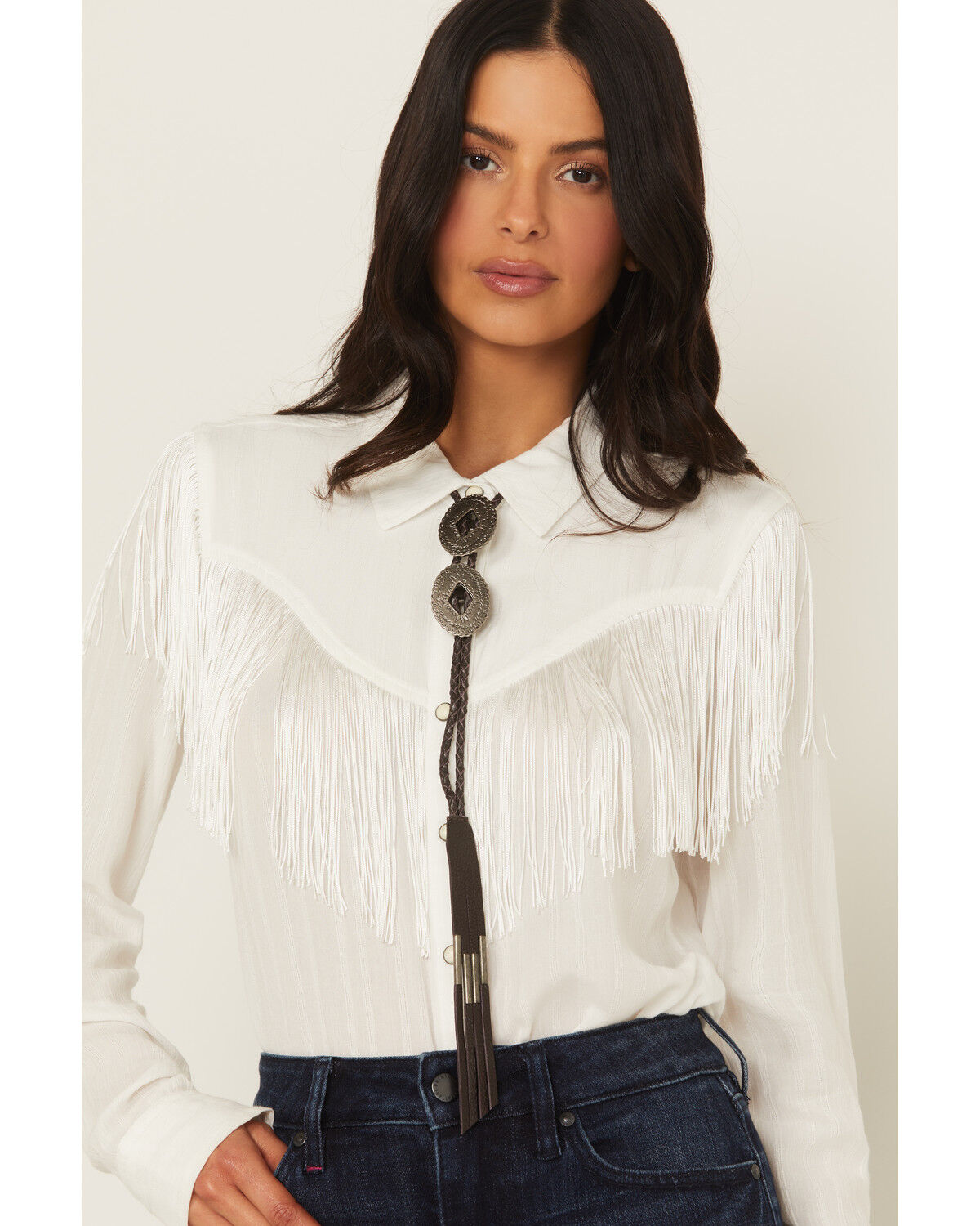Image #1 - Idyllwind Women's Clayborne Double Concho Bolo Tie, Brown, hi-res