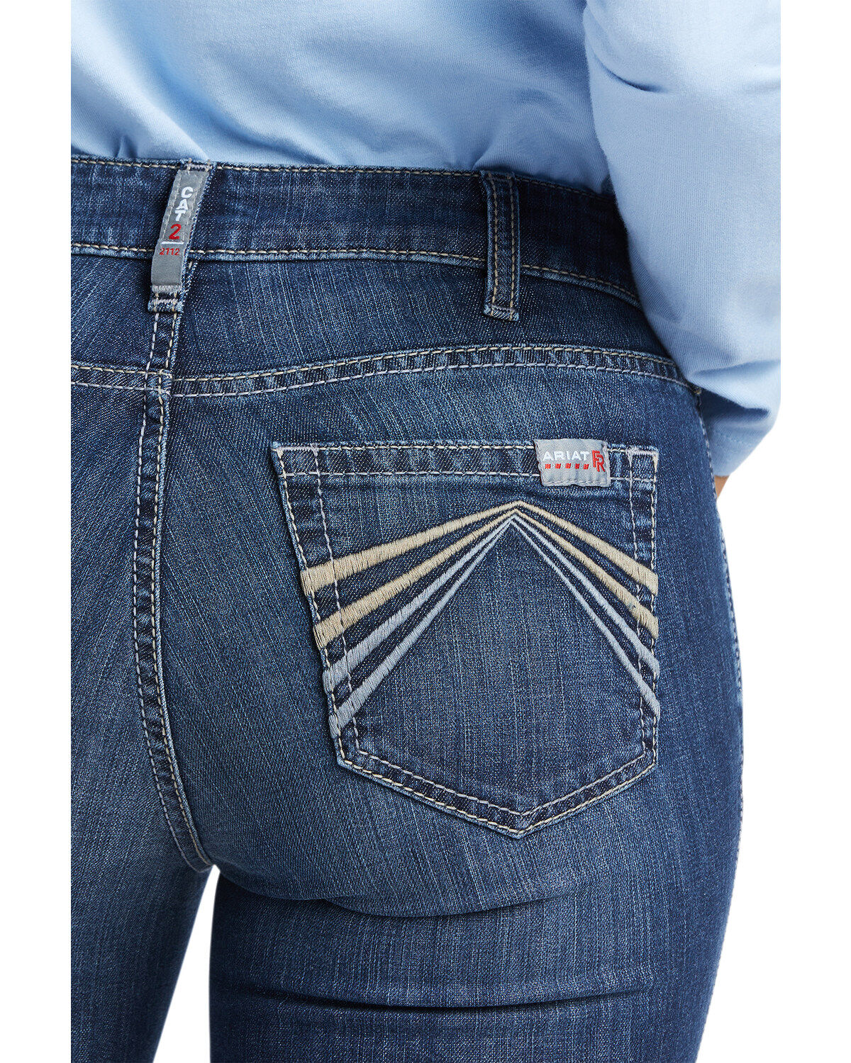 Image #5 - Ariat Women's FR Avelynn Medium Wash DuraLight Stretch Slim Work Jeans, Blue, hi-res